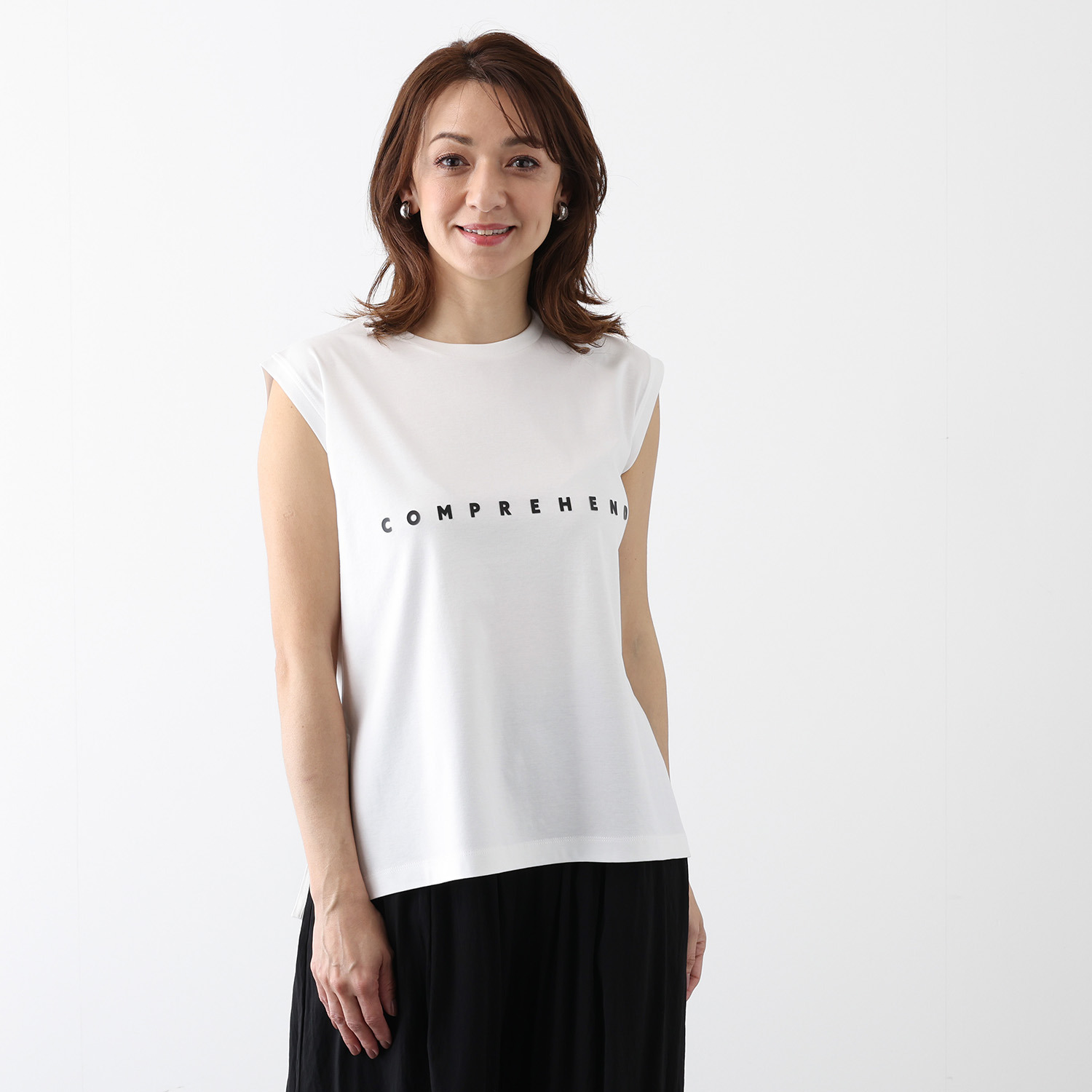 ハンチ コンパクト糸 ロゴデザイン フレンチスリーブＴシャツ