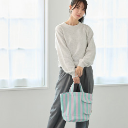ルートート 丸みフォルム ストライプ トートバッグ