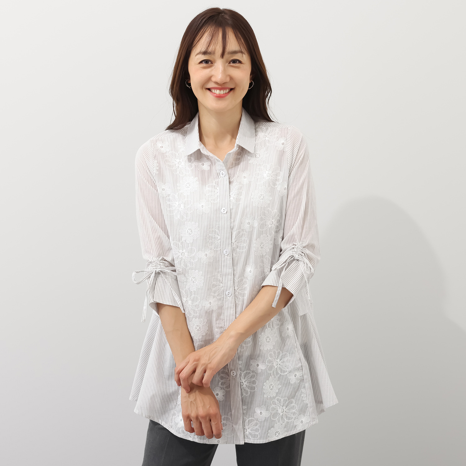 ダジュール 花刺しゅう ロングブラウス- ショップチャンネル
