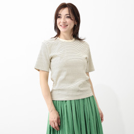 エムエムオー クルーネックボーダー ジャガードリブＴシャツ