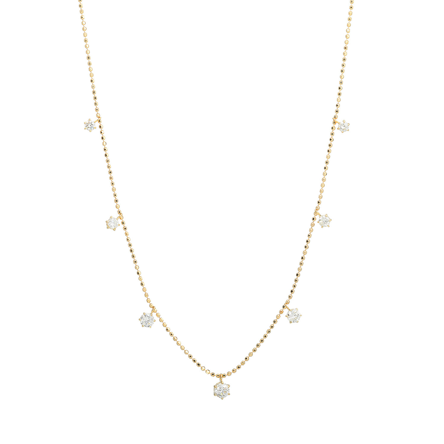 エクラプリュス 18K ダイヤモンド ステーションネックレス 