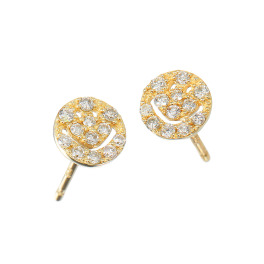 エクラプリュス １８Ｋ ダイヤモンドパヴェ スマイル ピアス