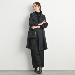 元町ゼラール 着回し抜群で大活躍！ フェイクファーベスト付 はっ水＆軽量ストレッチ ダブルフロントコート