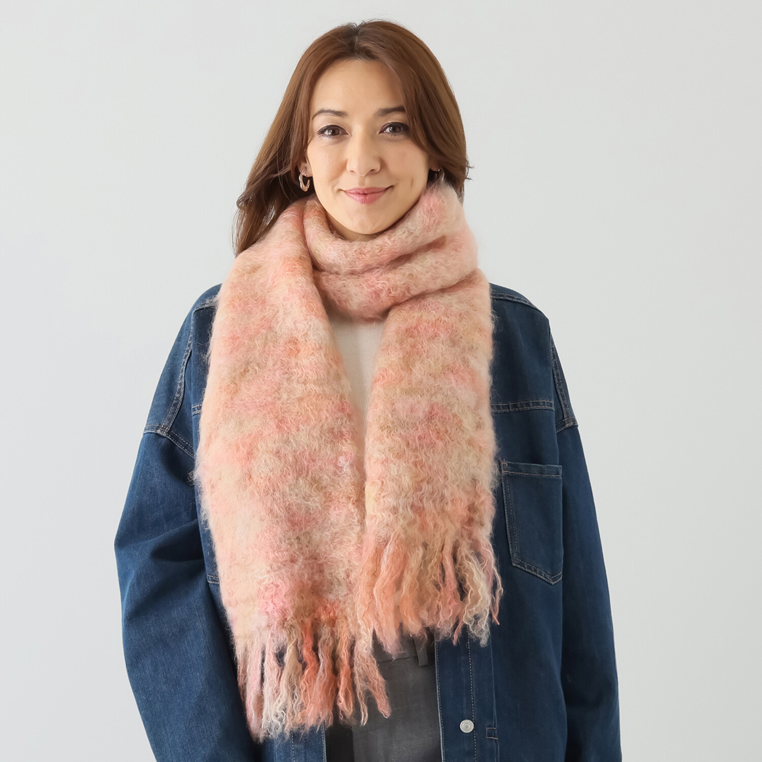 Y3モヘヤ混 マフラー Y-3AOP SCARF アデルズ モヘヤ 南アフリカ製 キッドモヘヤ混 ふわふわエアリー