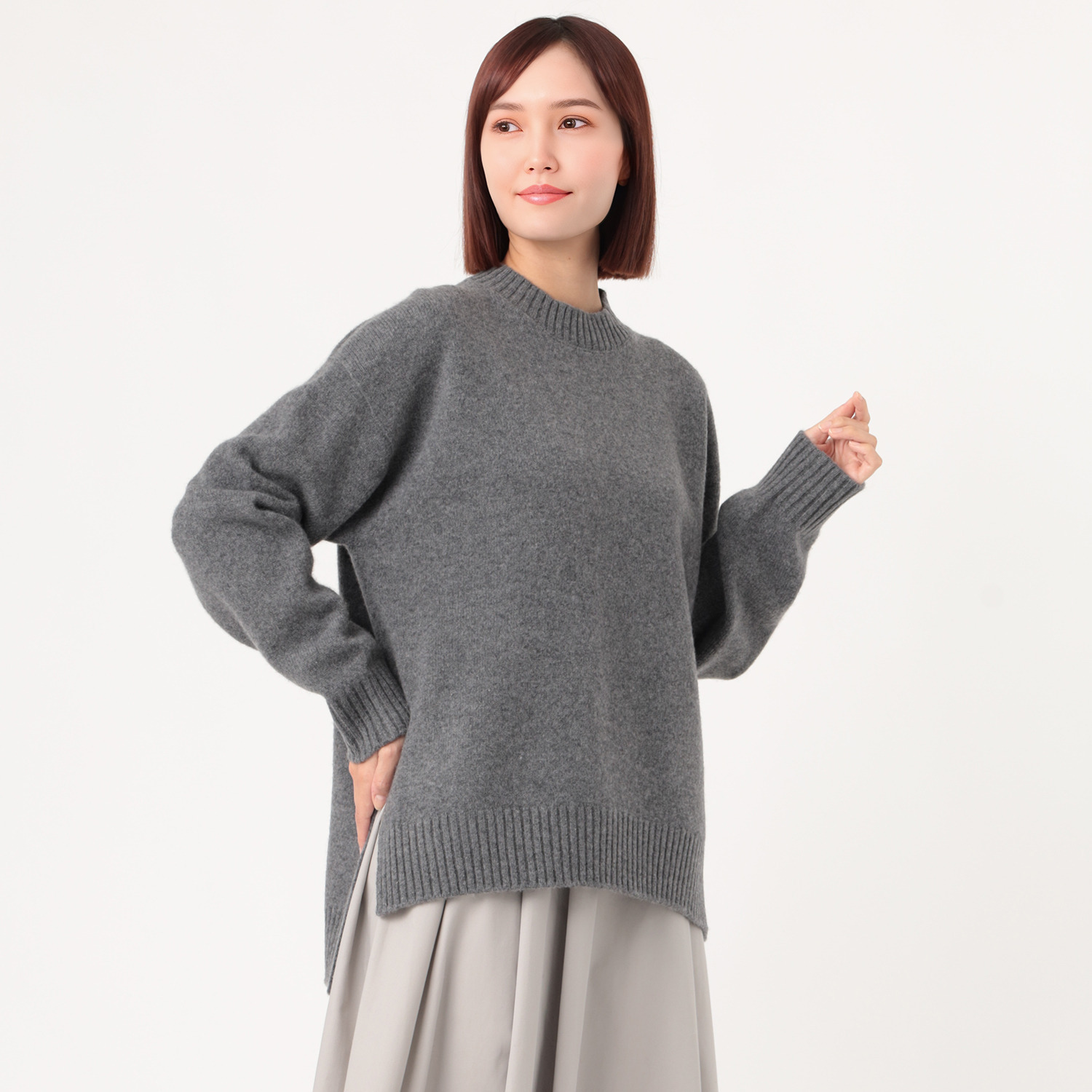 エマキュレイト 日本製 ウールカシミヤ ホールガーメント ニットプル