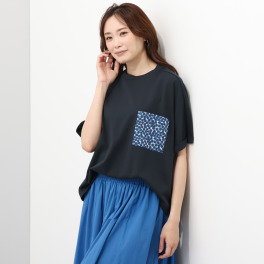ソソット リバティプリント ポケット付 ワイドＴシャツ