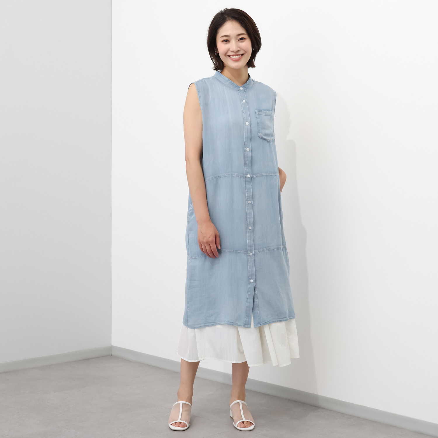 エイティーエイト ディグリー インディゴガーゼ ロングジレ