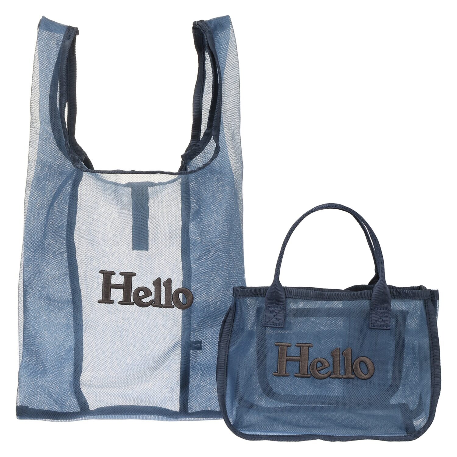 グッシオイタリー Helloロゴ刺しゅう メッシュバッグインバッグ