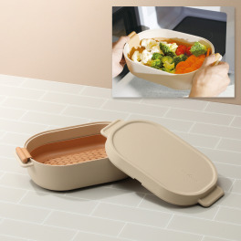 蒸して閉じ込め 焼いて引き出す 本格電子レンジ調理！ ＤｅｌｉＯｎｅ シリコングリルスチーマー