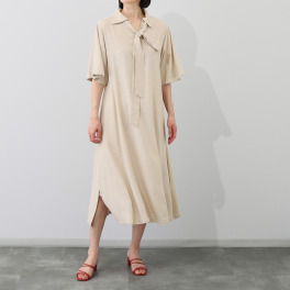 えいじゃ 着る人を 凛として美しく魅せる 麻混 エアリーカフタンドレス