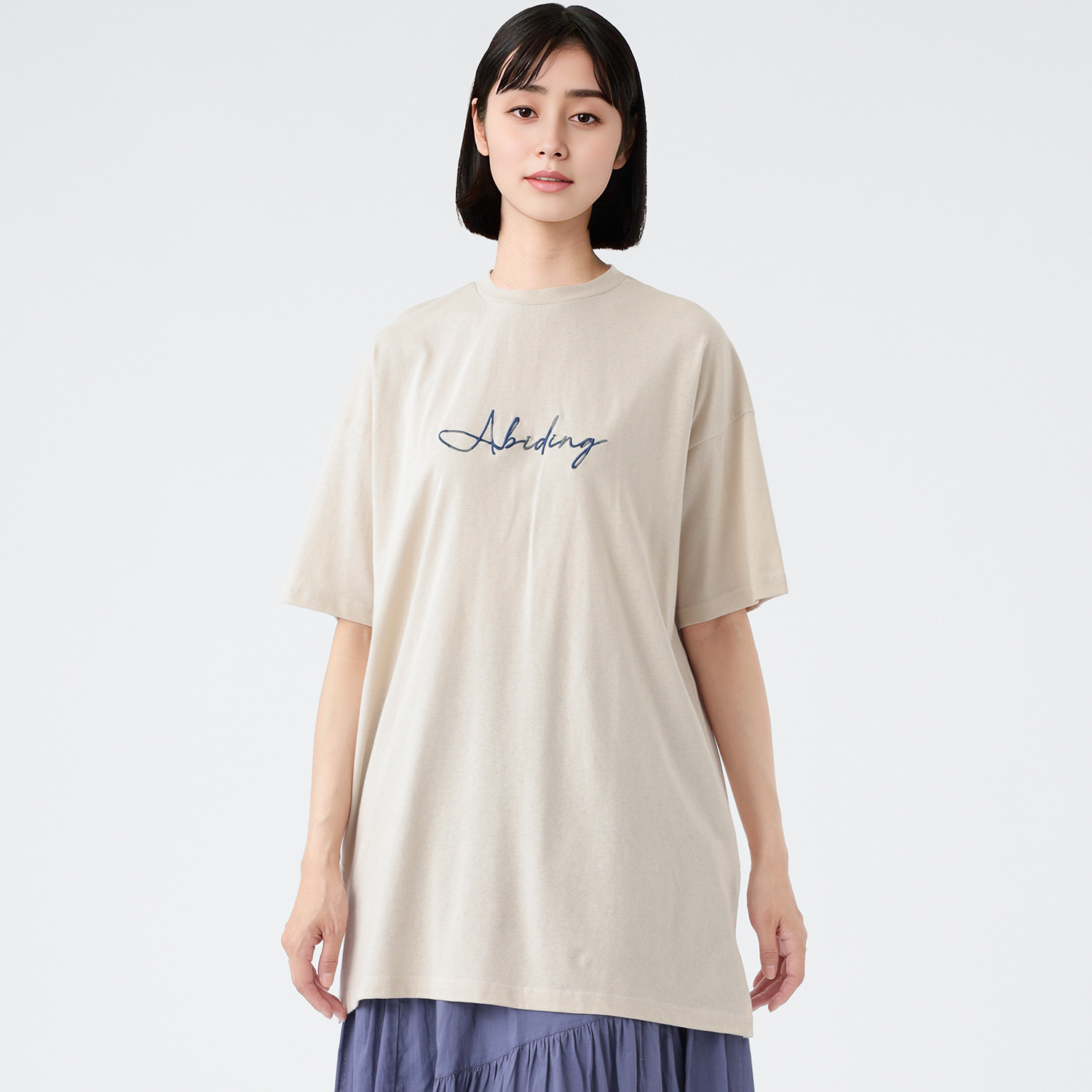 エムエムオー クルーネック サイドスリット 半袖チュニック- ショップ 
