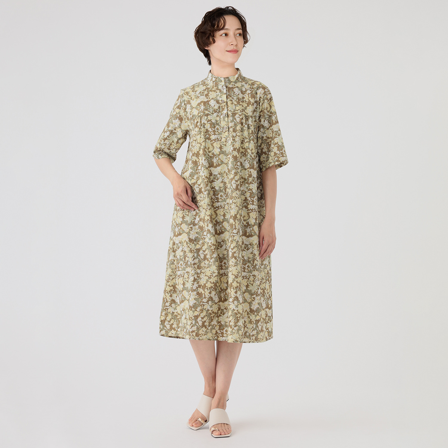 JUNYA WATANABE 花柄シャツワンピース アリュメット 水彩花柄 シャツワンピース- ショップチャンネル