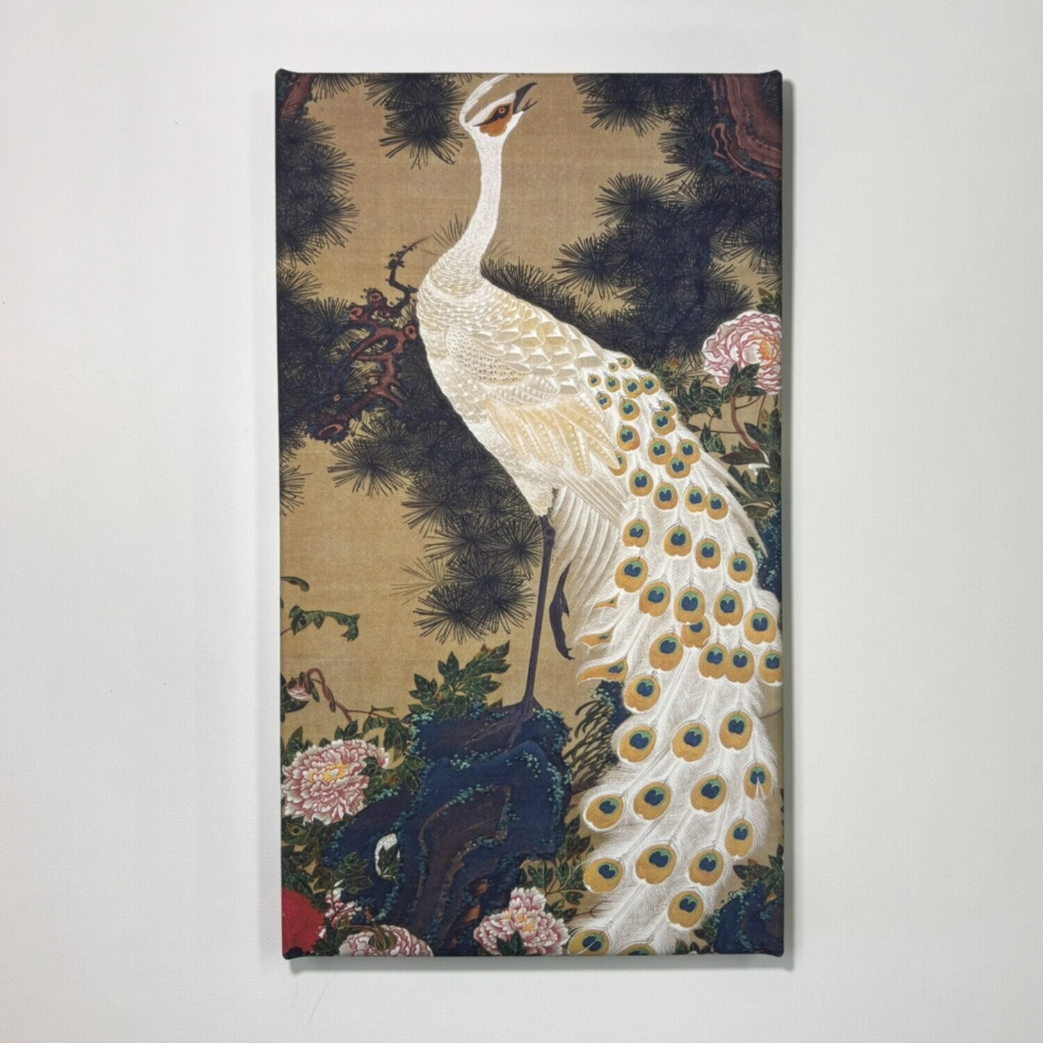 インテリアアート 伊藤若冲 老松孔雀図 ＜約33．3×19cm