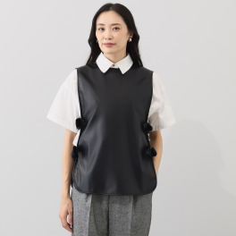シック　バイ　ネイチャー フェイクレザー ノットデザイン ジレ