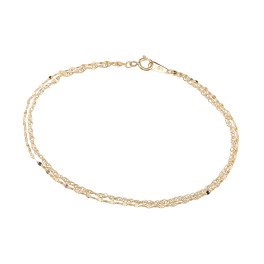 アルテッロ １８Ｋ リトルスターツイスト＆ ペタルチェーン ２連ブレスレット