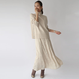フーア レース ロングフレアースカート