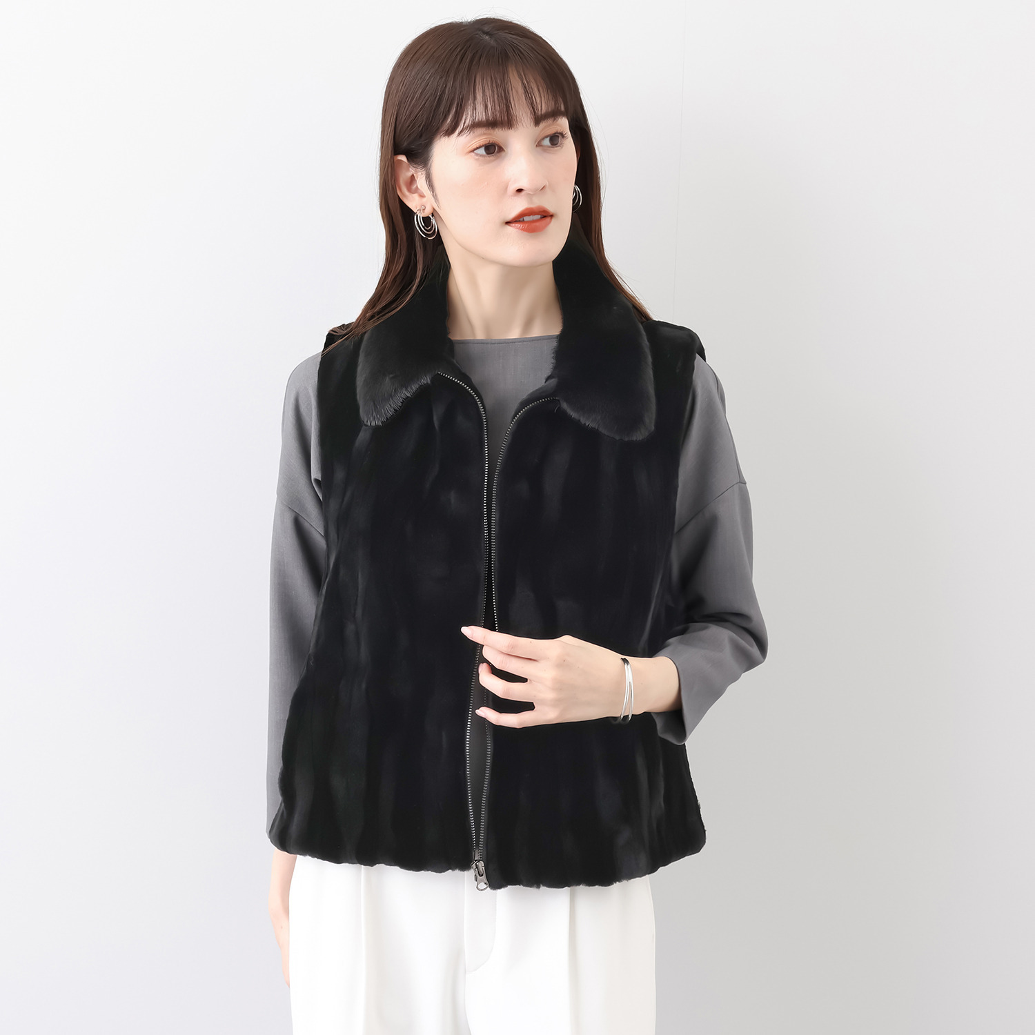 SAGA シェアードミンク ベスト- ショップチャンネル