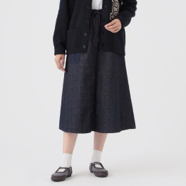 ベティスミス 刺し子風 シャドーチェック柄 イージーデニムスカート