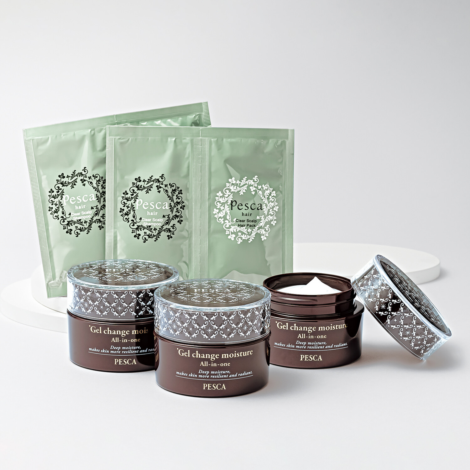 ペスカ トリプル薬用＆Ｗ美白！ シワ改善・美白ケア・ 肌あれ防止ケア！ 薬用オールインワンジェル 薬用リンクル ホワイトゲル−ＥＸ ３個特別セット