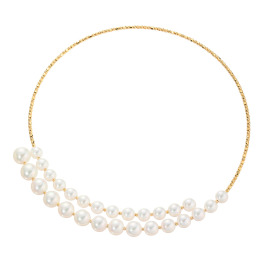 ジュペレ リュクスコレクション １８Ｋ 国産アコヤパール ダブルライン スパークルネックレス