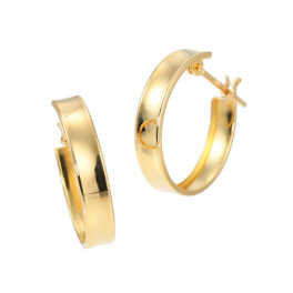 エムイー・ブリランテ 艶めく細身美 １８Ｋ スリムフープピアス