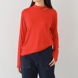 ピカデリー 刺しゅう入り モックネック ９分袖Ｔシャツ