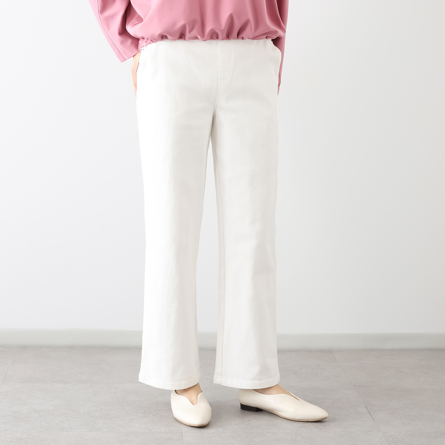 シーン コットン混 ツイルストレッチ ストレートパンツ- ショップ