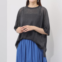 ソアージュ ウールブレンド 煌めき放つ ハイゲージニット プルオーバー