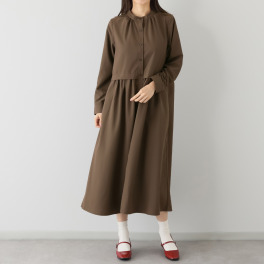Ｔ．Ｆ．Ｄ．Ｃ． 機能満載！ テックコットン レイヤード風 ロングシャツワンピース